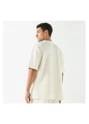 Kappa Textured Crew Neck T-shirt With Short Sleeves