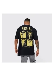 The Champ Clothing Crew Neck Nirvana Printed Black Oversize Men's T-shirt