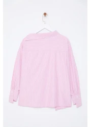  Collection Limited Edition Pink Collar Detail Striped Woven Shirt Twoaw25Go00065