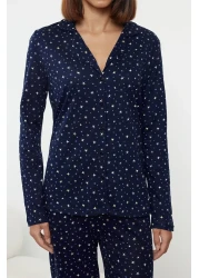  Collection Galaxi Patterned Navy Blue Cotton Pajamas Set - Thmaw25Pt00097