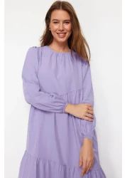  Modest Lilac Gather Detailed Cotton Wide Fit Woven Dress TCTSS21EL3470