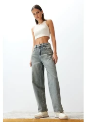  Collection Blue Faded Effect Vintage Low Waist Wide Leg TWOSS24JE00147