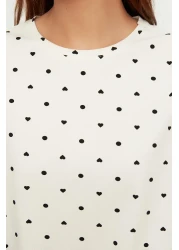  Collection Polka Dot White 100% Cotton Shorts Sleepwear Set - Thmss21Pt1485