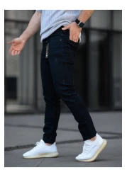 stilistas بنطال جينز Stilista ذو قصة ضيقة وخصر عادي وضيق من الليكرا