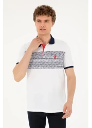 U.S. Polo Assn. تي شيرت رجالي ذو قصة عادية وياقة بولو باللون الأزرق الداكن 50287103 -vr033