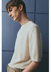 H&M Regular Fit Fine-knit T-shirt