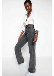  Collection Anthracite High Waist Wide Leg Jeans TWOSS23JE00068