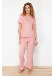  Collection Dried Rose RuFFle Cotton Pajamas Set - THMSS24PT00223