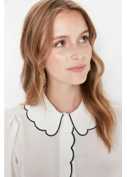  Collection White Woven Shirt with Embroidery Detail - Regular Fit TWOAW21GO0302