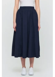 Rays 3950 تنورة مولانا بتفاصيل جيب باللون الأزرق الداكن