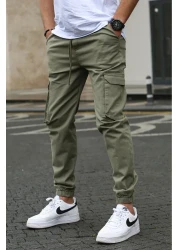 Madmext بنطال كارجو جيب أخضر للرجال 5447