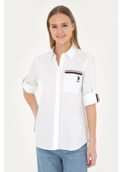 U.S. Polo Assn. White Long Sleeve Women's Shirt -50283571-VR013