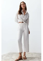  Collection Linen Woven Shirt and Trousers Set - Ecru Twoss24Au00065