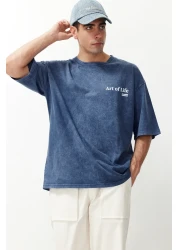  Collection Indigo Printed Oversize Cotton T-Shirt - Tmnss23Ts00166