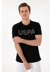 U.S. Polo Assn. تي شيرت أسود أساسي برقبة دائرية للرجال 50297988 -vr046