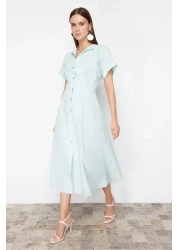  Collection Mint Waist Opening Midi Woven Shirt Dress TWOSS24EL00052