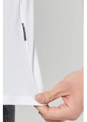 COMEOR تي شيرت رجالي أبيض أساسي من القطن بأكمام قصيرة ورقبة دائرية