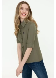 U.S. Polo Assn. قميص أخضر نسائي