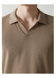 LC Waikiki تي شيرت رجالي من القطن الممشط بأكمام قصيرة وياقة بولو من LCW Vision