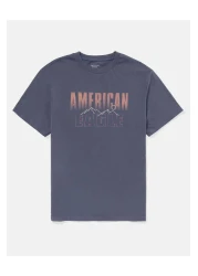 American Eagle تي شيرت جرافيكي مطرز بشعار AE