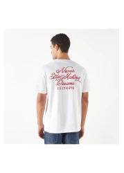 Lee Cooper تي شيرت مطبوع برقبة دائرية وأكمام قصيرة