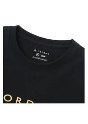 Giordano تي شيرت رجالي بقصّة Slim Fit من القطن وطبعة توقيع مميزة