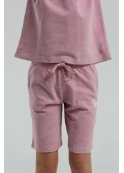 U.S. Polo Assn. قاعدة. بولو أسن. بدلة برمودا وردية للبنات