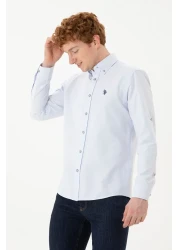 U.S. Polo Assn. قميص رجالي باللون الأزرق الفاتح بأكمام طويلة 50288653 -VR003