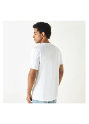 Lee Cooper تي شيرت مطبوع برقبة دائرية وأكمام قصيرة