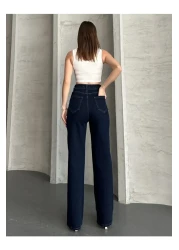 BEES JEANS Camelia Gold Ikon 90's Dark Blue Navy Blue Super Extra High Waist Palazzo Loose Jean Trousers