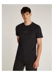Calvin Klein Jeans Crew Neck Embroidered Black Men's T-Shirt J30J 3256490 Gm Monologo Tee