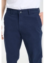 Collection Navy Blue Regular Fit Basic Chino Flexible Gabardine Pants Tmnss25Pl00019
