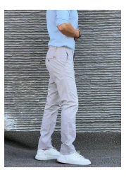 ACTUAL بنطال تشينو بقصة ضيقة للرجال 634-رمادي