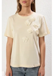  Collection 100% Cotton Accessory T-Shirt with Flower Detail - Twoss25Ts00026