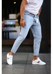 NO61 MAN بنطال جينز Boyfriend مريح ومغسول بالحمض