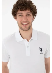 U.S. Polo Assn. Men's Slim Fit Polo Neck White Basic T-Shirt 50305929 -Vr013