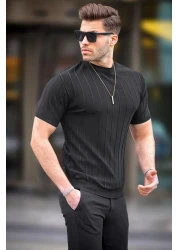 Madmext Men's Black T-Shirt 5684