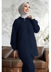 InStyle بدلة أمور أساسية مزدوجة - أزرق داكن داكن