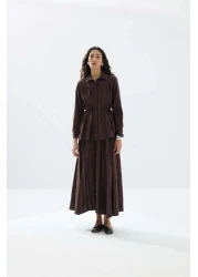 Tailors Room بدلة قميص كراشلي - قهوة مر