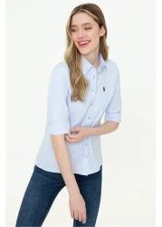 U.S. Polo Assn. قميص نسائي أزرق