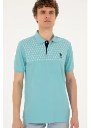 U.S. Polo Assn. تي شيرت رجالي ذو قصة عادية وياقة بولو بلون النعناع 50288482 -vr090