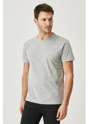 AC&Co / Altınyıldız Classics Men'sSlimFit Crew Neck 5-pieceBasicT-shirt Pack - 100% Cotton White Navy Black Khaki Gray