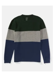 American Eagle Ae Long-Sleeve Colorblock Thermal T-Shirt