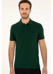 U.S. Polo Assn. Men's Slim Fit Polo Neck Dark Green Basic T-Shirt 50279573 -Vr079