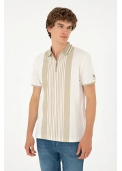 U.S. Polo Assn. Men's Oversize Fit Crew Neck Ecru T-Shirt 50281926 -Vr019