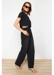  Collection بنطلون جينز أسود أكثر استدامة بقصة واسعة وخصر عالي من Carpenter Skater TWOAW24JE00308