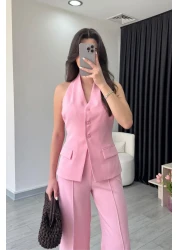 ECEMİ طقم بنطلون سترة وردي ليلى