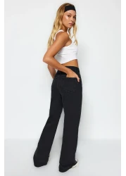  Collection Black High Waist Wide Leg Wide Leg Jeans Twoaw24Je00075