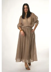 ABBRA Women's Sheer Pocket Shirt Skirt Set