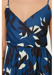  Collection Colorful Floral Print Pleated Midi Dress - Adjustable Strap TWOSS20EL2729